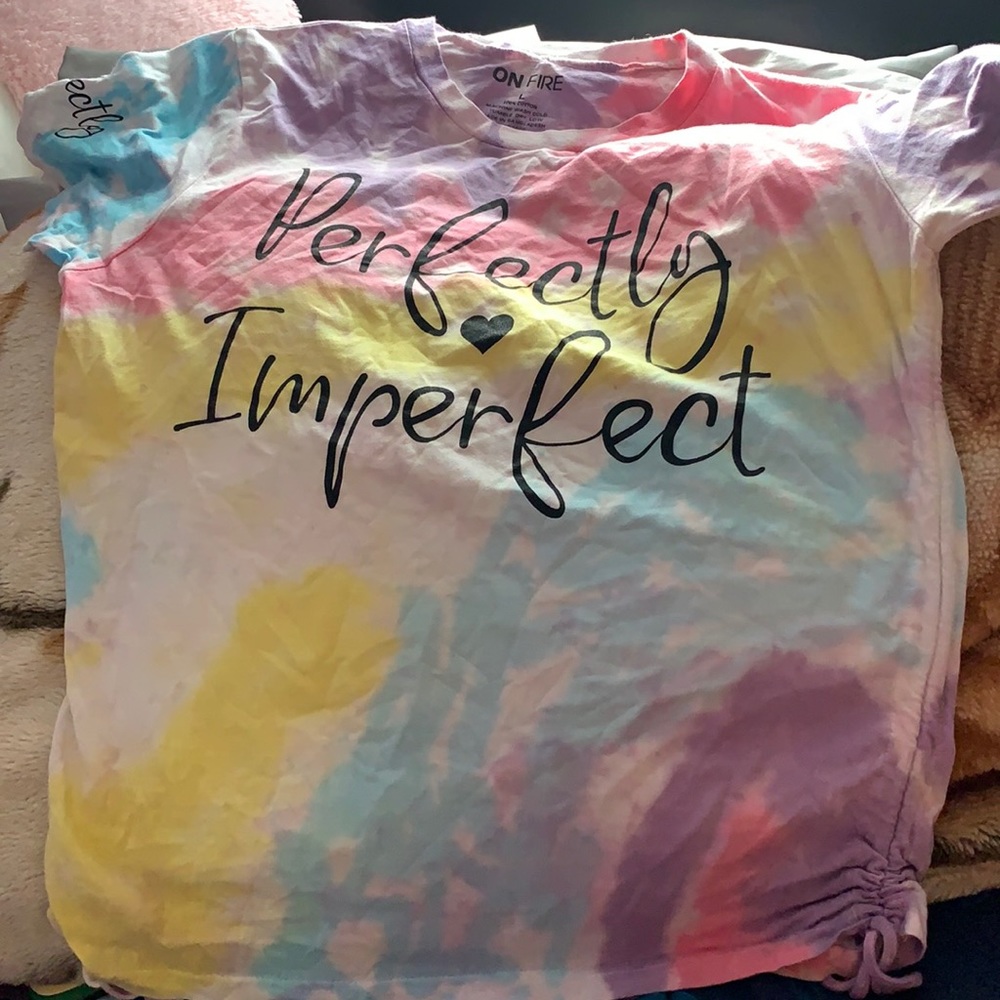 Junior Tye-Dye “Perfectly 🖤 Imperfectly” shirt